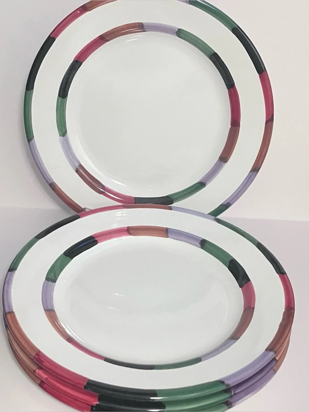 4 DERUTA CIRCO Handmade DINNER PLATES / 11 Inches / ITALY MAJOLICA / B Goldsmith